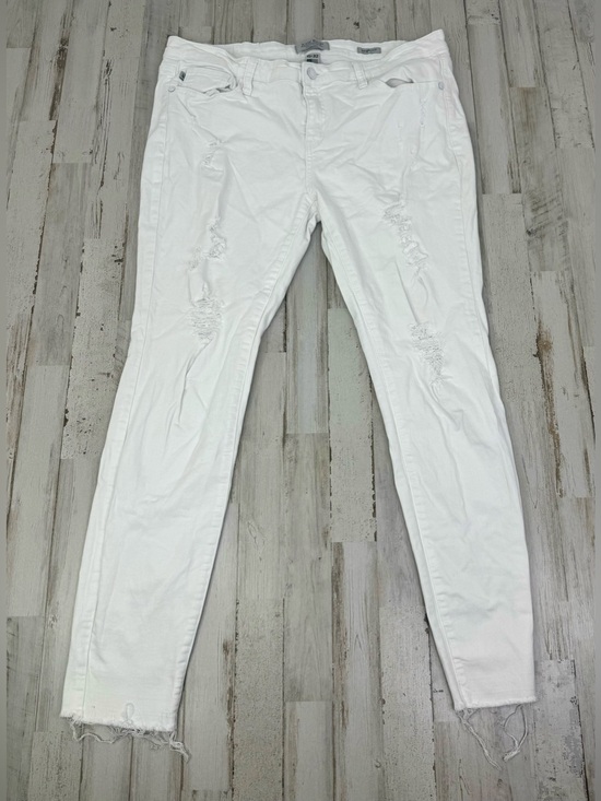 Judy Blue Denim - Judy Blue Jeans Womens 15/32 White Mid Rise Skinny Fit Stretchy Waist